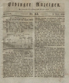 Elbinger Anzeigen, Nr. 45. Mittwoch, 4. Juni 1828