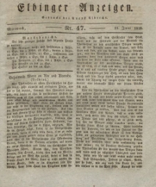 Elbinger Anzeigen, Nr. 47. Mittwoch, 11. Juni 1828