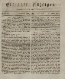 Elbinger Anzeigen, Nr. 51. Mittwoch, 25. Juni 1828