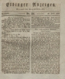 Elbinger Anzeigen, Nr. 51. Mittwoch, 25. Juni 1828