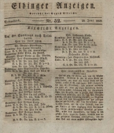 Elbinger Anzeigen, Nr. 52. Sonnabend, 28. Juni 1828