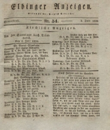 Elbinger Anzeigen, Nr. 54. Sonnabend, 5. Juli 1828