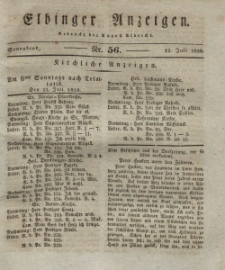 Elbinger Anzeigen, Nr. 56. Sonnabend, 12. Juli 1828