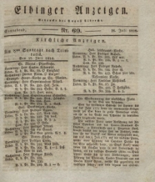 Elbinger Anzeigen, Nr. 60. Sonnabend, 26. Juli 1828