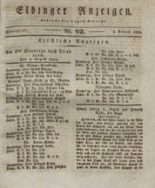 Elbinger Anzeigen, Nr. 62. Sonnabend, 2. August 1828