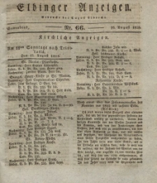 Elbinger Anzeigen, Nr. 66. Sonnabend, 16. August 1828