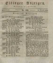 Elbinger Anzeigen, Nr. 68. Sonnabend, 23. August 1828