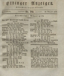 Elbinger Anzeigen, Nr. 70. Sonnabend, 30. August 1828