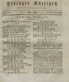 Elbinger Anzeigen, Nr. 72. Sonnabend, 6. September 1828