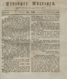 Elbinger Anzeigen, Nr. 73. Mittwoch, 10. September 1828
