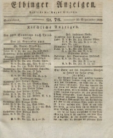 Elbinger Anzeigen, Nr. 76. Sonnabend, 20. September 1828