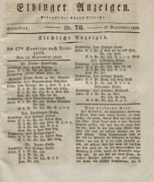 Elbinger Anzeigen, Nr. 78. Sonnabend, 27. September 1828
