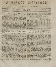 Elbinger Anzeigen, Nr. 79. Mittwoch, 1. Oktober 1828