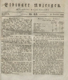 Elbinger Anzeigen, Nr. 83. Mittwoch, 15. Oktober 1828