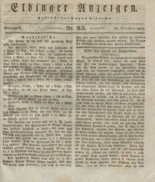 Elbinger Anzeigen, Nr. 85. Mittwoch, 22. Oktober 1828
