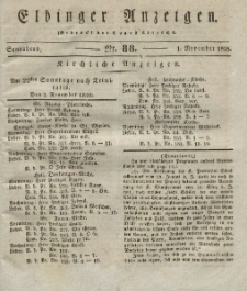 Elbinger Anzeigen, Nr. 88. Sonnabend, 1. November 1828