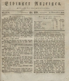 Elbinger Anzeigen, Nr. 89. Mittwoch, 5. November 1828