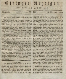 Elbinger Anzeigen, Nr. 91. Mittwoch, 12. November 1828