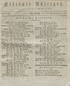 Elbinger Anzeigen, Nr. 105. Mittwoch, 31. Dezember 1828