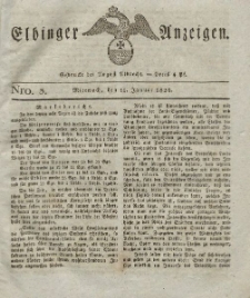 Elbinger Anzeigen, Nr. 3. Mittwoch, 11. Januar 1826