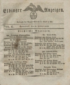 Elbinger Anzeigen, Nr. 6. Sonnabend, 21. Januar 1826