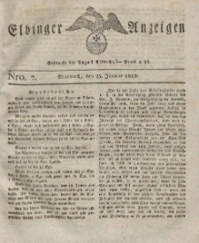 Elbinger Anzeigen, Nr. 7. Mittwoch, 25. Januar 1826