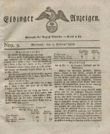 Elbinger Anzeigen, Nr. 9. Mittwoch, 1. Februar 1826