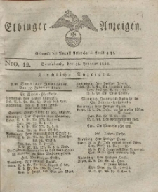 Elbinger Anzeigen, Nr. 12. Sonnabend, 11. Februar 1826
