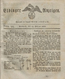 Elbinger Anzeigen, Nr. 13. Mittwoch, 15. Februar 1826