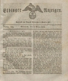 Elbinger Anzeigen, Nr. 19. Mittwoch, 8. März 1826