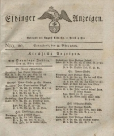 Elbinger Anzeigen, Nr. 20. Sonnabend, 11. März 1826