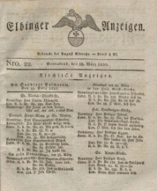 Elbinger Anzeigen, Nr. 22. Sonnabend, 18. März 1826