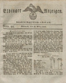 Elbinger Anzeigen, Nr. 25. Mittwoch, 29. März 1826