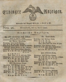 Elbinger Anzeigen, Nr. 26. Sonnabend, 1. April 1826