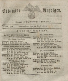 Elbinger Anzeigen, Nr. 30. Sonnabend, 15. April 1826