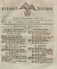 Elbinger Anzeigen, Nr. 31. Dienstag, 18. April 1826