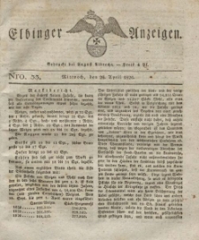 Elbinger Anzeigen, Nr. 33. Mittwoch, 26. April 1826