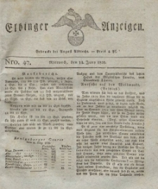 Elbinger Anzeigen, Nr. 47. Mittwoch, 14. Juni 1826