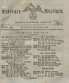 Elbinger Anzeigen, Nr. 48. Sonnabend, 17. Juni 1826