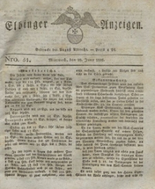 Elbinger Anzeigen, Nr. 51. Mittwoch, 28. Juni 1826
