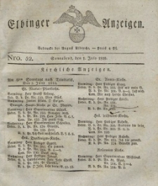 Elbinger Anzeigen, Nr. 52. Sonnabend, 1. Juli 1826