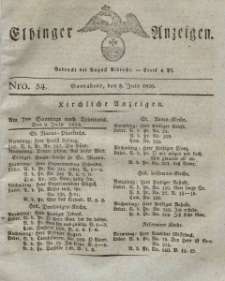 Elbinger Anzeigen, Nr. 54. Sonnabend, 8. Juli 1826