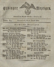 Elbinger Anzeigen, Nr. 62. Sonnabend, 5. August 1826