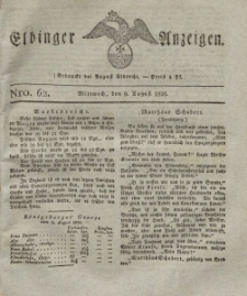 Elbinger Anzeigen, Nr. 63. Mittwoch, 9. August 1826