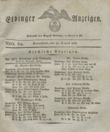 Elbinger Anzeigen, Nr. 64. Sonnabend, 12. August 1826