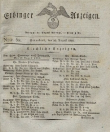 Elbinger Anzeigen, Nr. 68. Sonnabend, 26. August 1826