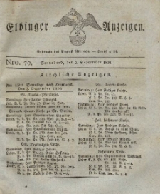 Elbinger Anzeigen, Nr. 70. Sonnabend, 2. September 1826