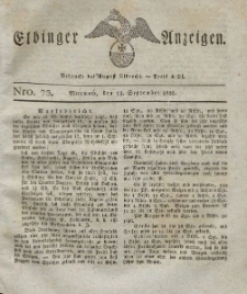 Elbinger Anzeigen, Nr. 73. Mittwoch, 13. September 1826