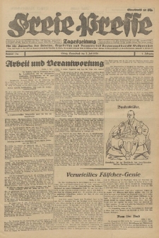 Freie Presse, Nr. 157 Sonnabend 7. Juli 1928 4. Jahrgang