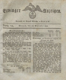 Elbinger Anzeigen, Nr. 75. Mittwoch, 20. September 1826